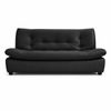 TOPONE Sofa Bed Living Room Small Apartment Synthetic PU Surface Upholstery Sofa Bed Folding Dual-Purpose - Black