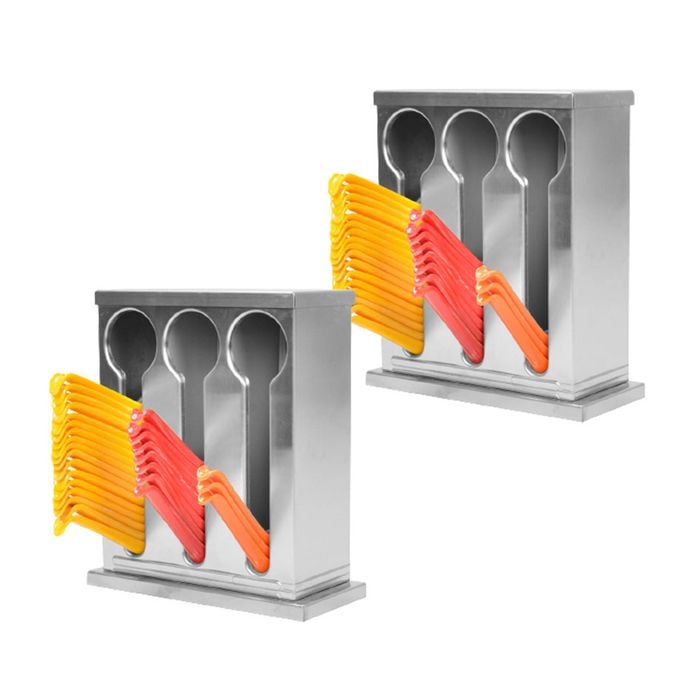 SOGA 2X Stainless Steel Spoon & Utensil Holder Rack – 3 Holes