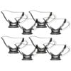 4x 2pc Pasabahce Basic Glass Sauce Boat Set Serving Cup Container w/Handle Clear
