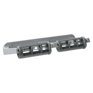 Metlam Australia Enamel Grey Double Restricted Feed Toilet Roll Holder