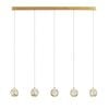 Telbix Segovia Modern Pendant Hanging Lamp Light Glass Stainless Steel Zinc Alloy Metal Gold Clear Gloss
