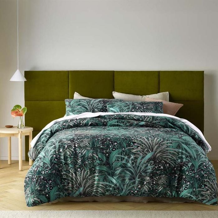 Palm Leopard Green Digital Printed Cotton Quilt Cover Set