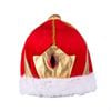 KING HAT Crown Costume Accessory Halloween Prince Party Dress Soft Gold/Red Cap - Red | One Size Fits Most | Polyester