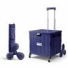 Viviendo Folding Shopping Trolley Portable Grocery Cart Rolling Wheel with Sliding Cover