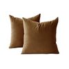 Gioia Casa Twin-pack Velvet Cushion Covers – Soft Microfibre Cushion Covers With Hidden Zipper (ochre, 45cm*45cm)