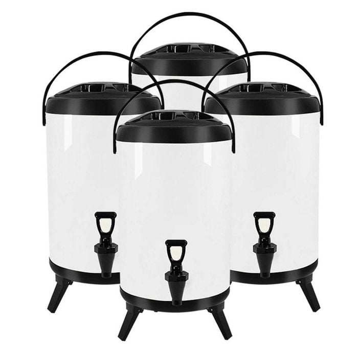 SOGA 4X Stainless Steel Insulated Beverage Dispenser with Tap 16L White