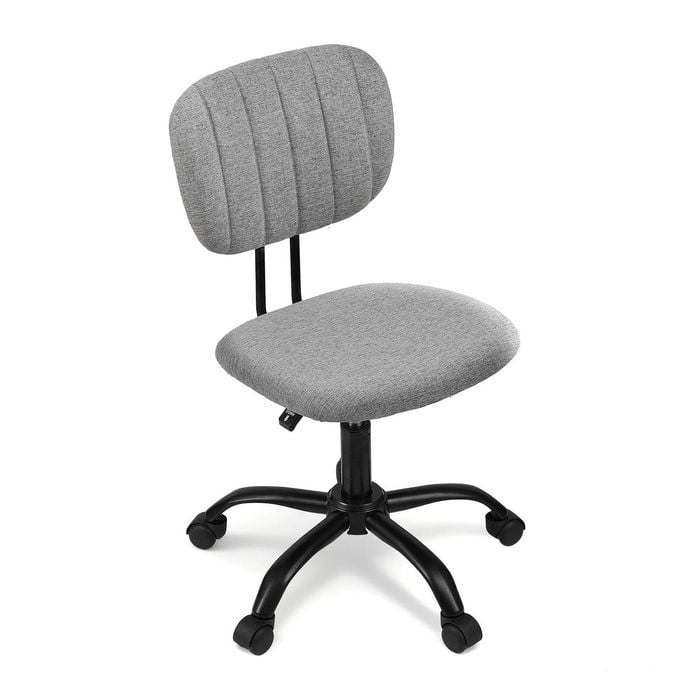 Artiss Armless Office Chair Swivel Home Office Desk Chair Fabric Grey