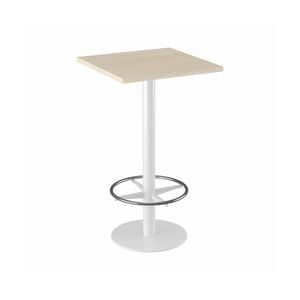 Olg Disc Bar Leaner White Frame Nordic Maple Top 600mm Square