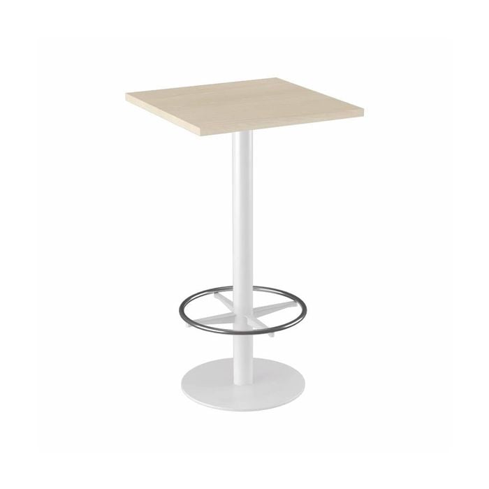 Olg Disc Bar Leaner White Frame Nordic Maple Top 600mm Square