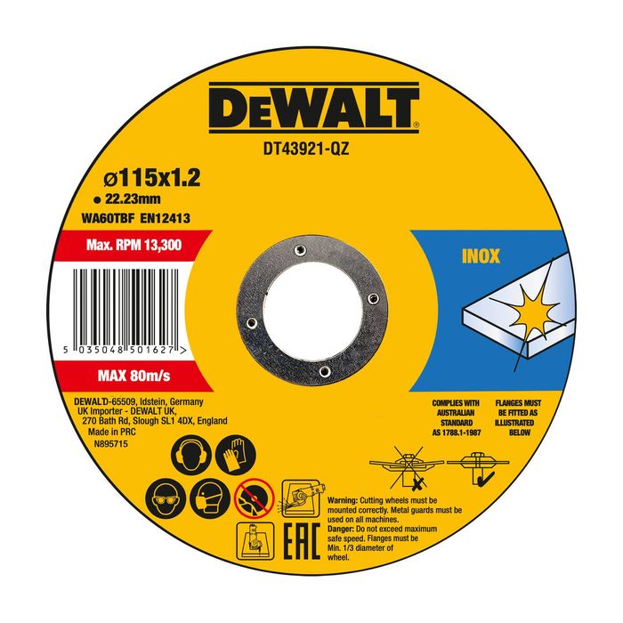 DEWALT Thin Cut 115 x 1.2mm Inox 10 PACK