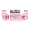 Costway Kids Table And Chairs Set Study Desk W/storage Box Pink