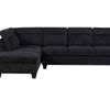 DS Delano Sectional Linen Sofa with Left Chaise - Black