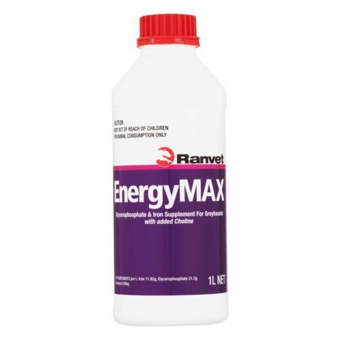 Ranvet Energy Max Glycerophosphate & Iron Supplement For Greyhounds 1l