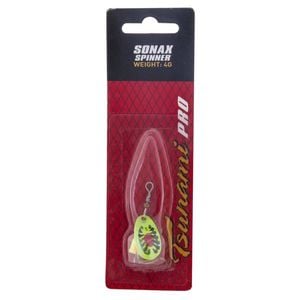 Size 1 Fluoro Fire Tiger Tsunami Sonax Spinner Lure - 4gm Spinner