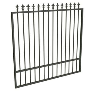 ProtectorAl 1201 - 1500 x 1500mm Woodland Grey Aluminium Garden Gate Spear Top With Mid Rail