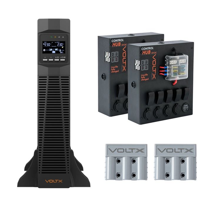 VoltX UPS 3000VA 3000W + 2x 12V Control Box 50A Mount Holder Home Backup Power Kit