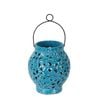 Belle Positano Hurricane Ceramic Lantern Candle Holder Small 20.5cm - Blue
