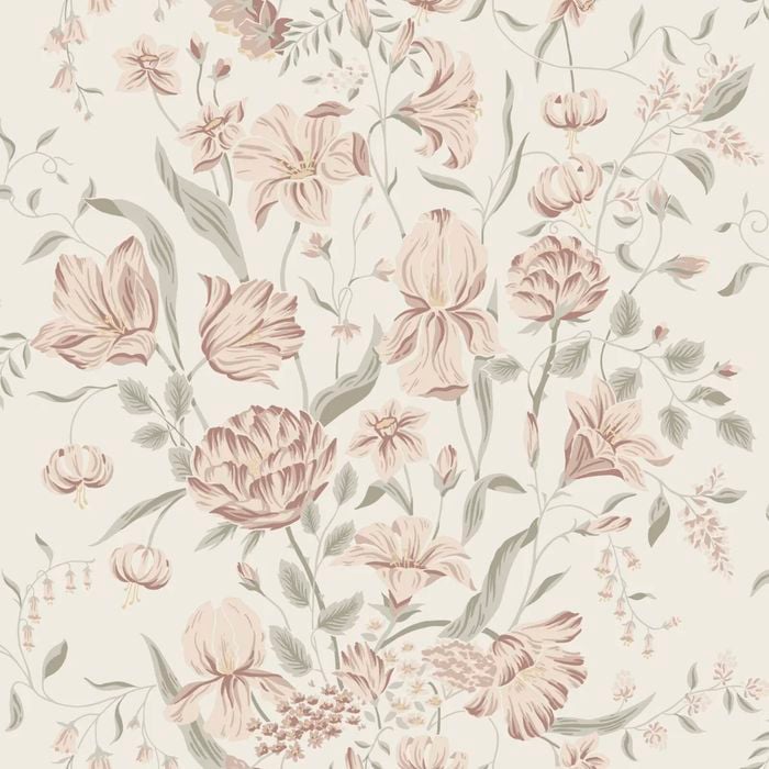 Wallpaper Trader Karins Bukett Wallpaper Roll 10.05m x 53cm, Light Pink