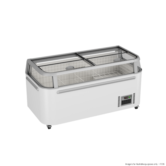 Thermaster ZCD-E185G Supermarket Island Freezer with Glass Sliding Lids