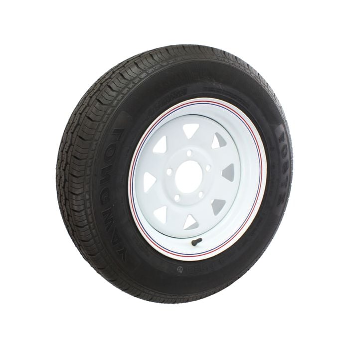 Sunrise Trailer 14" Wheels Rim And Tyre Fitted - Holden Ht, 185r14lt - White - Wrtht14p185