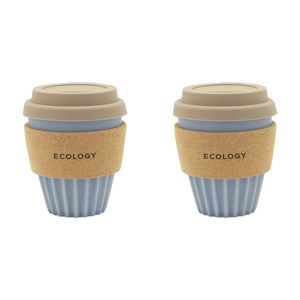 2pk Ecology Wander Coffee Tumbler Carry Cup 300ml Blue