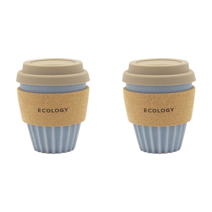 2pk Ecology Wander Coffee Tumbler Carry Cup 300ml Blue