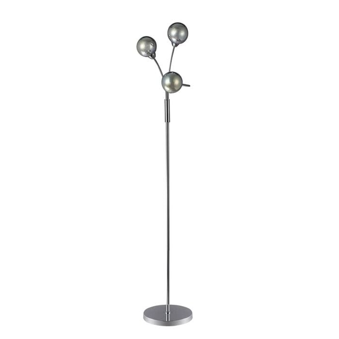 Luminea Clara 3-Sphere Lights Glass Shade Metal Floor Lamp Light Chrome