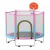 Costway 152cm 3-in-1 Trampoline Galvanized Kid Rebounder W/basketball Hoop