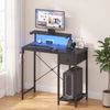 Ufurniture Small Gaming Desk Home Office Desk Reversible Computer Desk Black
