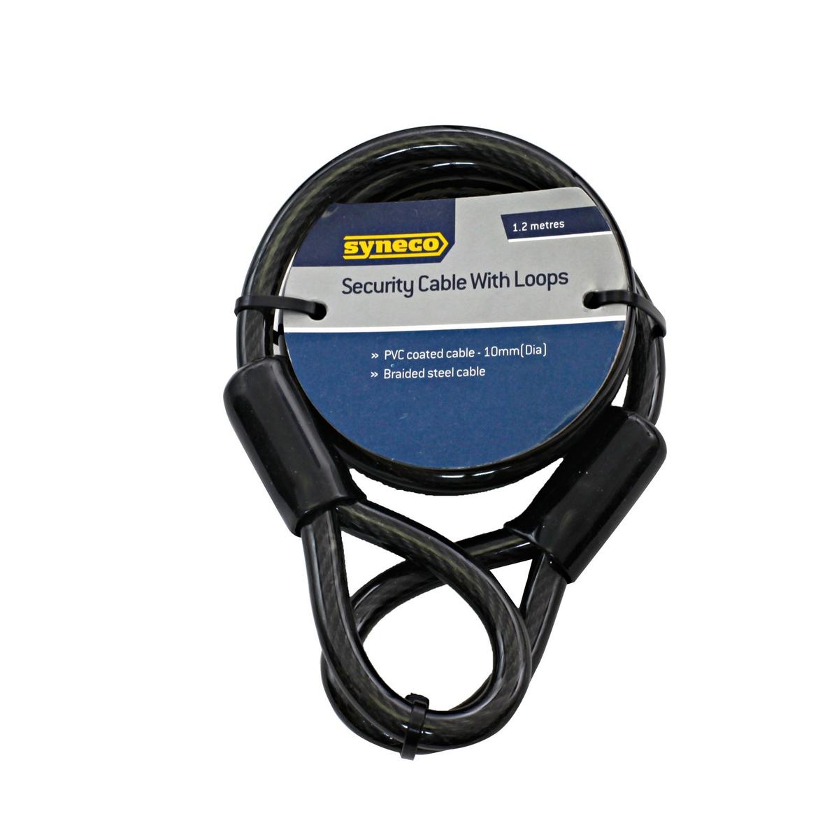 Syneco 1.2m Security Cable Lock with Loops - Bunnings Australia