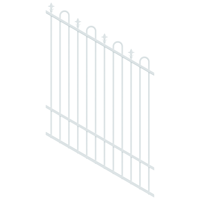 ProtectorAl 350 - 1200 x 1500mm Pearl White Raked 16-30º Loop And Spear Top Pool Fence Panel