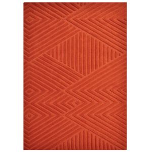 Contemporary Modern Wool Rug-Illusion 6392-Rust-160x230cm