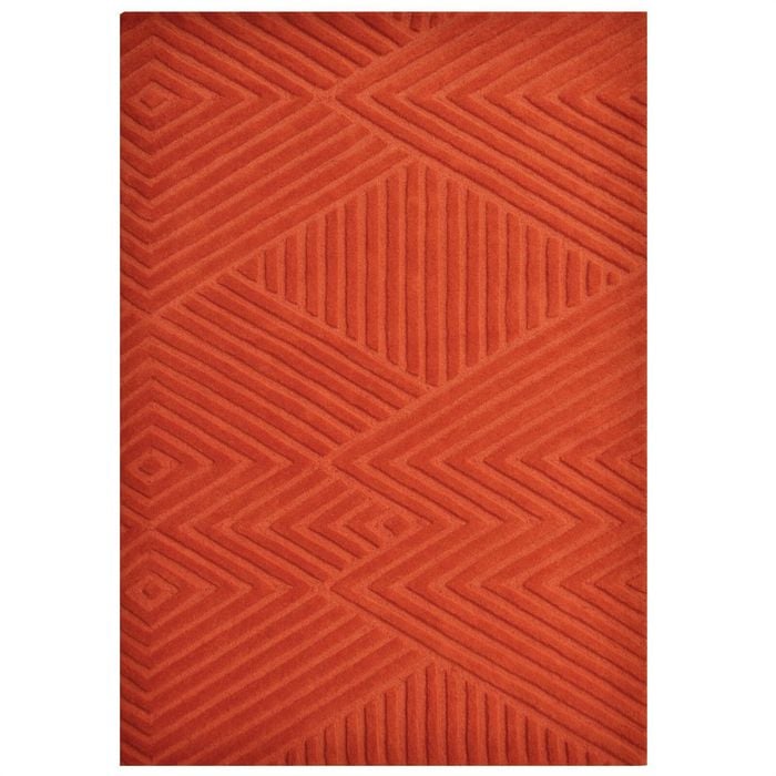 Contemporary Modern Wool Rug-Illusion 6392-Rust-160x230cm
