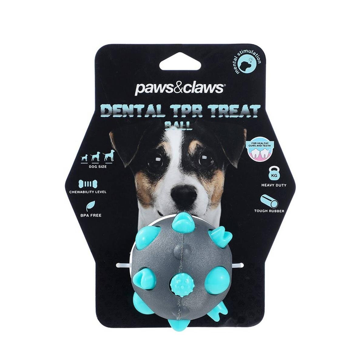 Paws And Claws 8cm Rubber Treat Ball Dental Dog Pet Toy Bunnings Australia