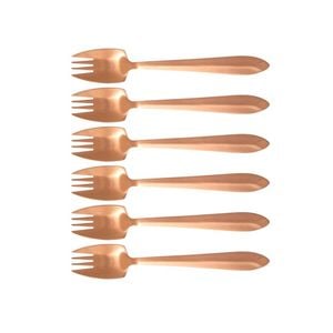 Label Rose Gold 6 Piece Cutlery Box Set Satin 20x13.6x3.7cm Black Splayd
