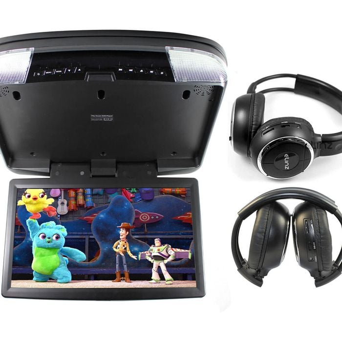 Elinz 15.6" DVD player Roof mount In Car Flip Down Monitor HDMI suit 12V/24V vehicle BLACK