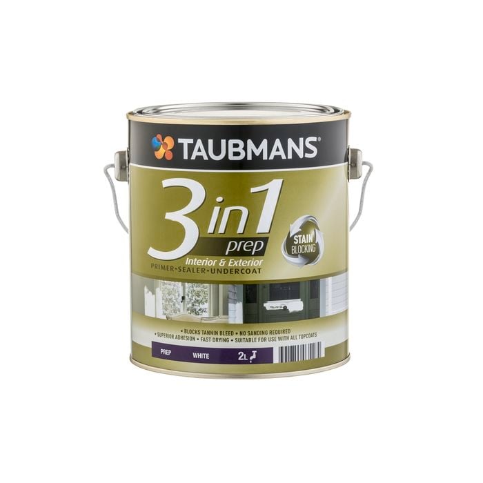 Taubmans 2L White 3 In 1 Interior And Exterior Primer Undercoat Sealer