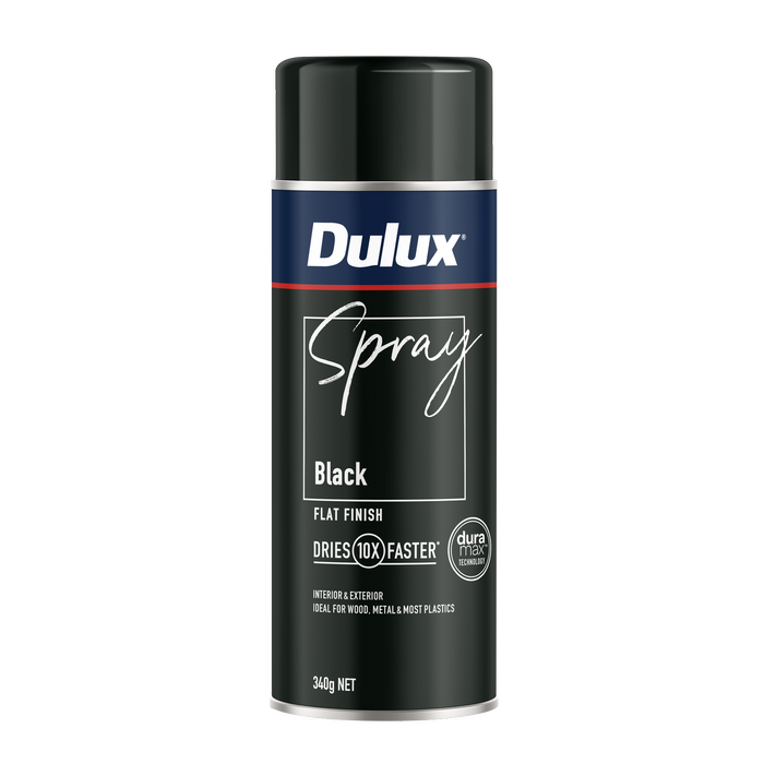 Dulux 340g Black Flat Spray Paint