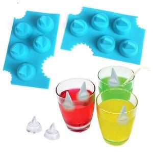 Catzon 2 Pcs Silicone DIY Ice Tray Shark Fin Shaped Chocolate Molds