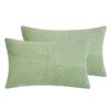 Gioia Casa Corduroy Cushion Covers - Soft Velvet with Windmill Pattern & Hidden Zipper - Sage, 30cm x 50cm (Twin Pack)
