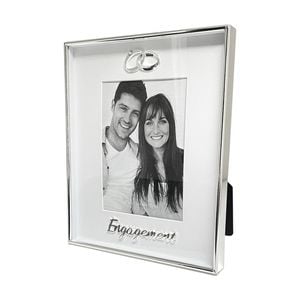 Gibson Gifts Boxed Photo Frame Engagement 4x6 Silver Mdf Metal Glass