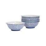 Nicola Spring Japanese Hand Printed Ramen Noodle Soup Bowls - Large 20cm Serving Bowls - Set of 6