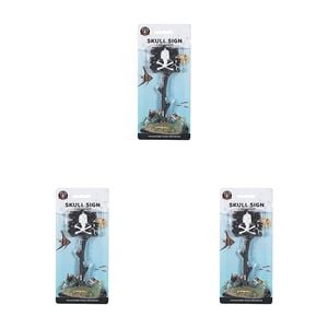 3PK Dudley's World Of Pets Aquarium/Fish Tank Skull Sign Decor 20cm