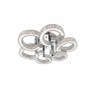 Element Lighting CIAO 6 Ring Crystal Light CTC Tri-colour Led 700mm (Chrome)