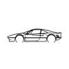 Ignite Laser Ferrari 288 GTO Silhouette Metal Wall Art Coated Black 47inch/120cm