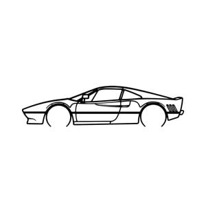 Ignite Laser Ferrari 288 GTO Silhouette Metal Wall Art Coated Black 47inch/120cm