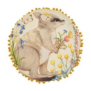 Linen House Kids X Artist Collaboration Wilma Wallaby Round Cushion 40cm