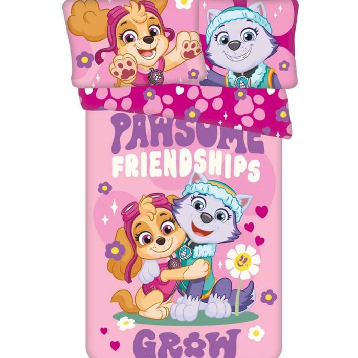 Paw Patrol Pawsome Friendships Kids Cotton Quilt Cover Set - Toddler Bed Size