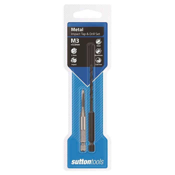Sutton Tools 2.5mm M3 1 / 4 Hex Impact Tap And Drill Set