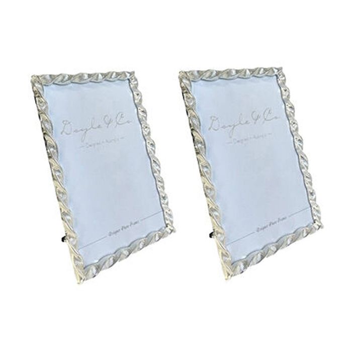 2PK SS Collective Silver Elegant Textured Twirl Rectangle Photo Frame 4x6
